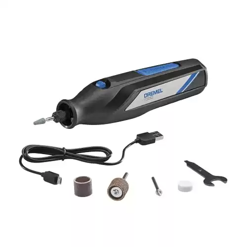Dremel 7350-5 Cordless Rotary Tool Kit, Includes 4V Li-ion Battery and 5 Rotary Tool Accessories - Ideal for Light DIY Projects and Precision Work