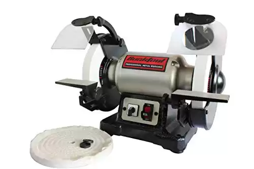 BUCKTOOL 8-Inch Low/High Dual Speed Bench Grinder Professional Power Tools Cast Iron Base TDS-200DS